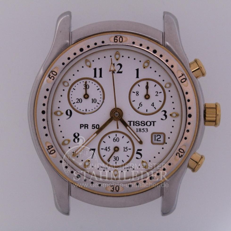 Tissot-PR50-Chronograph-Stahl-Gold-inkl-Grund-berholung-12-Monaten-Garantie