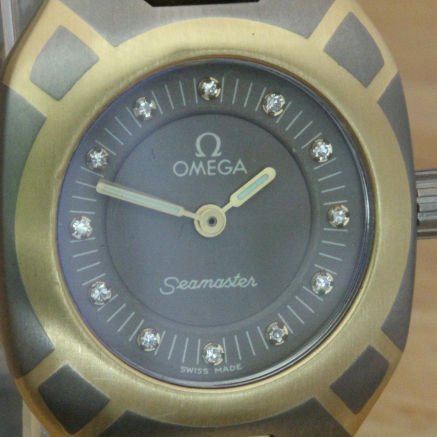 Omega-Seamaster-Polaris-Titan/Gold/Brillianten-18kt-120 Meter-wasserdicht-1984-Revision-08/2014